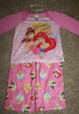 New Pink Disney Princesses Long Sleeve pajama 2 piece set size 4 or 6