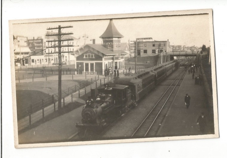 RPPC REVERE Massachusetts MASS MA TRAIN STATION DEPOT AMUSEMENT PARK REAL PHOTO