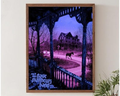 Dave Matthews Band July 2023 Concert Poster Night House Art