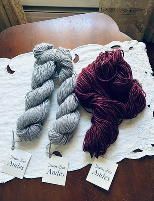 DEBBIE BLISS ANDES YARN ALPACA SILK BLEND 3 NEW HANKS 2 GRAY 1 MAROON