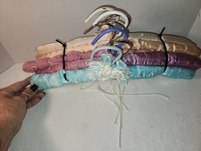 VINTAGE ASSORTED SATIN CROCHET HANGERS 2 SETS OF 8 16