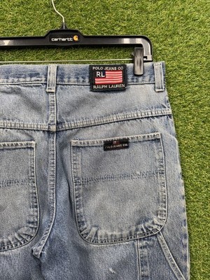 Vintage US Polo Assn Carpenter Jeans Mens 34x30 Baggy Wide Leg