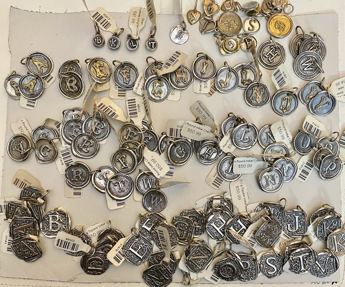 Vintage Waxing Poetic NWT Sterling Silver Charms Initial Seal