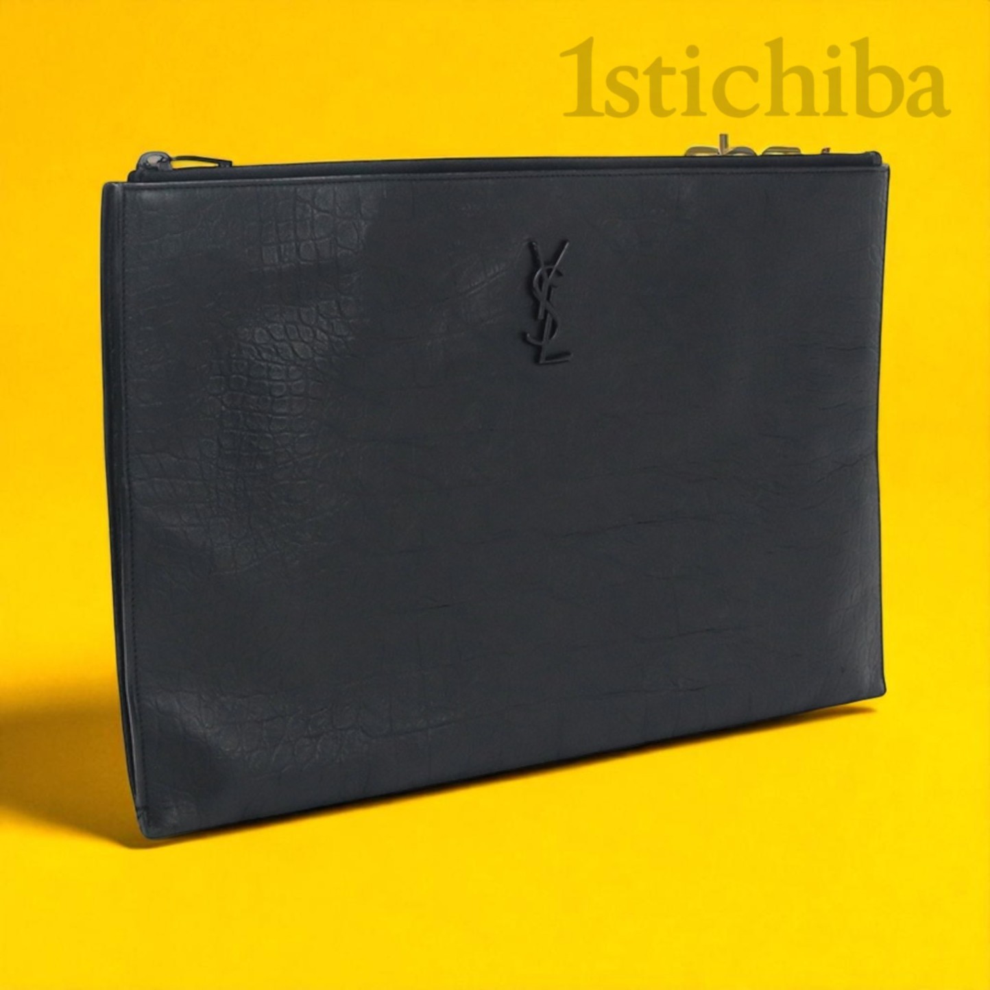 Pochette uomo Saint Laurent in pelle nera L38 cm x H25 cm usata
