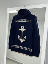 Vintage Tommy Hilfiger Knitted Lana Wool Sweater Anchor Yachting Jumper Mens M