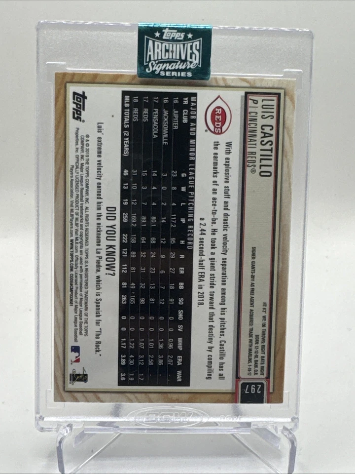 Serie Archivos Topps 2024 - Edición Jugador Activo Recompras Luis Castillo /17  Foto 2 de 3