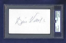 Bill Veeck White Sox Indians Browns Baseball Autographed 3x5 Card PSA SLABBED