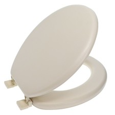 Elongated Soft Cushioned Toilet Seat in Champagne Color for Comfort and Style