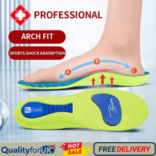 Orthotic Insoles Arch Support Plantar Fasciitis Flat Feet Back & Heel Pain
