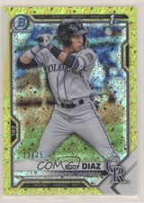 2021 Bowman Chrome Prospects Yellow Mini-Diamond Refractor 13/75 Eddy Diaz n1u