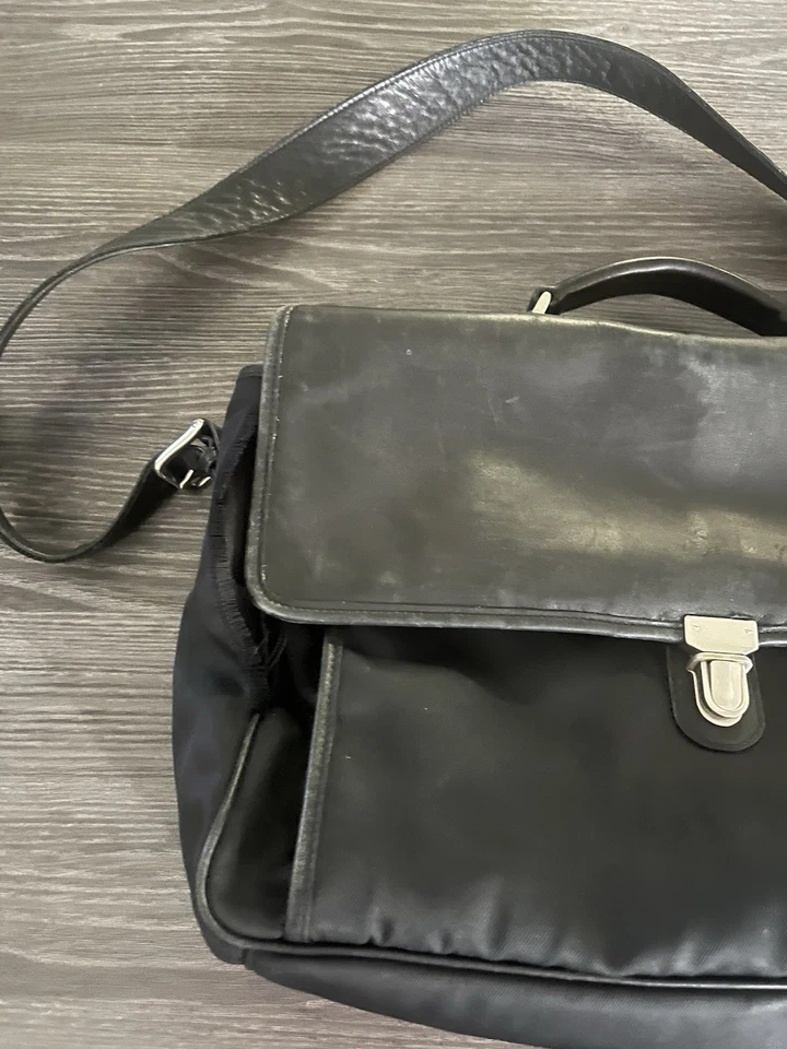 VINTAGE COACH 6456 LEXINGTON BLACK LEATHER TURNLOCK BRIEFCASE / MESSENGER BAG - Image 2 of 4