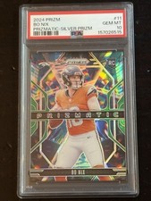 Panini 2024 Prizm Bo Nix Prizmatic Silver Prizm #11 Rookie Broncos PSA 10
