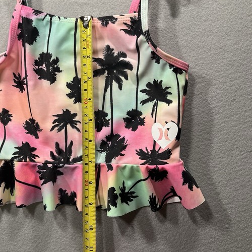 Hurley UPF 50+ Palm Tree Tankini Multi Colored Swimsuit Top Girls Size 5/6 - Picture 7 of 7