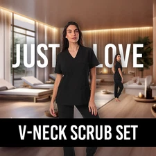 Just Love Womens Size Small Black Scrub Set New In Package