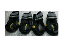 QUMYPET PERFORMANCE DOG SHOES KHAKI -SIZE 6-PAW 2.6 IN W X 3.0 IN L -52-65 LBS