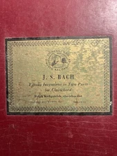 J. S. BACH fifteen inventions in Two Parts for Clavichord Ralp Kirkpatrick rare
