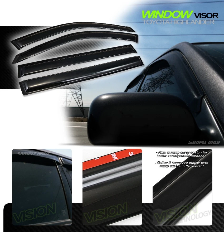 Para Toyota Highlander 01-07 Protector de lluvia/viento Ventilación Sombra Deflector Viseras de ventana Foto 2 de 2