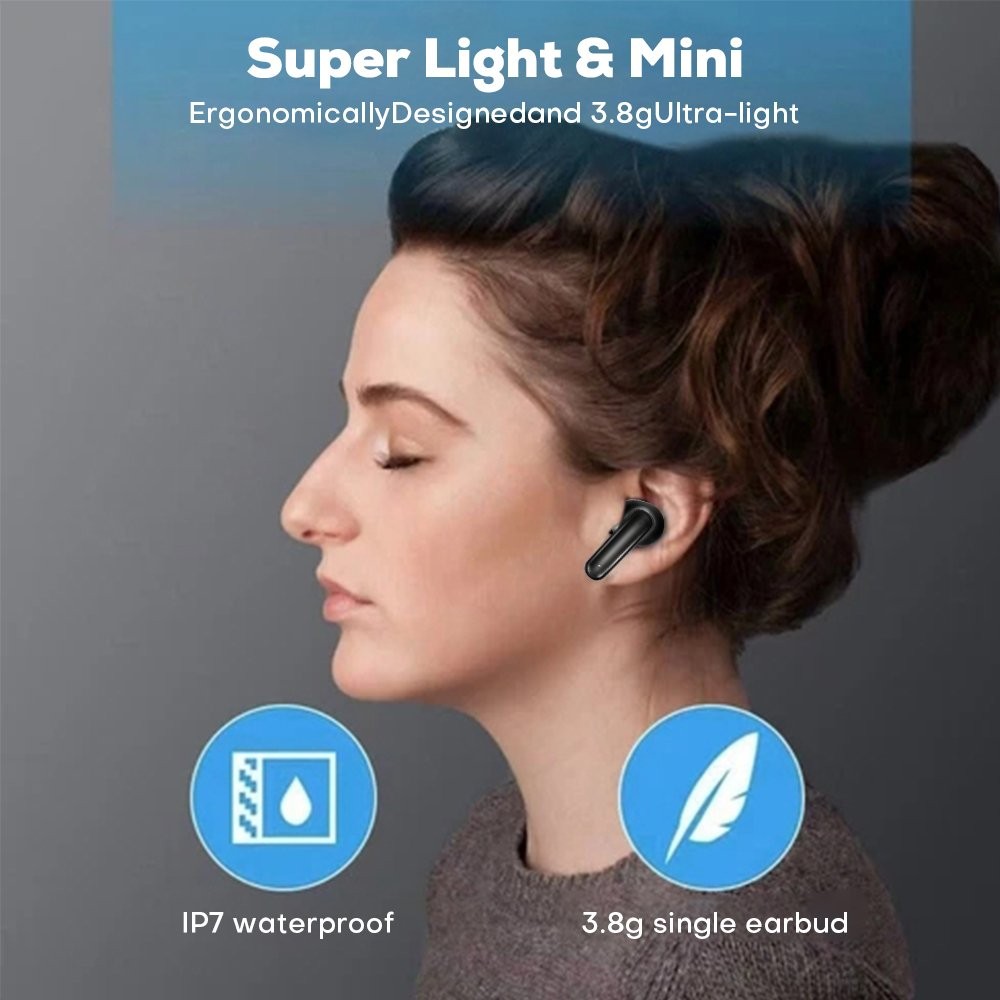 Audífonos inalámbricos Bluetooth 5.3 TWS de botón in-ear, audífonos estéreo, imagen 10