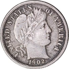 1902 10c Barber Dime ~ VF/XF Details