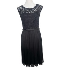 David  s Bridal Black Lace Chiffon Midi Dress Sz 6 Whimsigoth Gothcore Formal