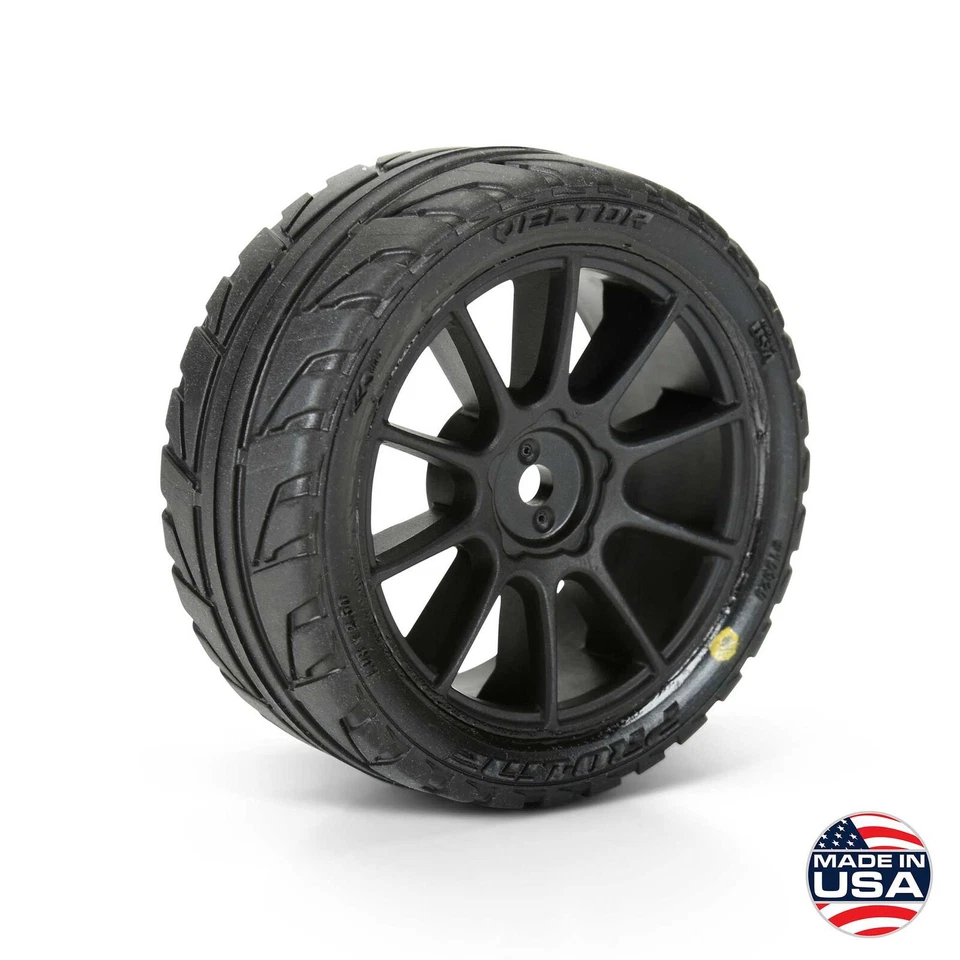 Pro-Line PRO1032010 1/14 Vector Tire MTD 12mm Blk Velocity Wheel (4) TYPHON GROM - Image 2 of 4
