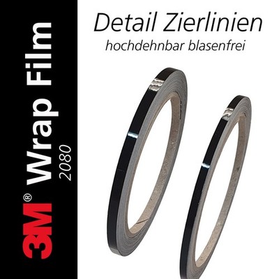  1,49 /m Zierstreifen 3M 2080 Car Wrap Auto Bike Model 3 - 12mm x 10m rot schwar