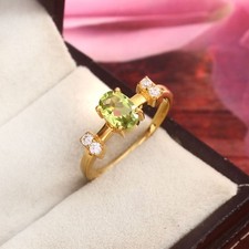 Natural Peridot Gemstone Ring 925 Sterling Silver Handmade Ring, Gift For Her