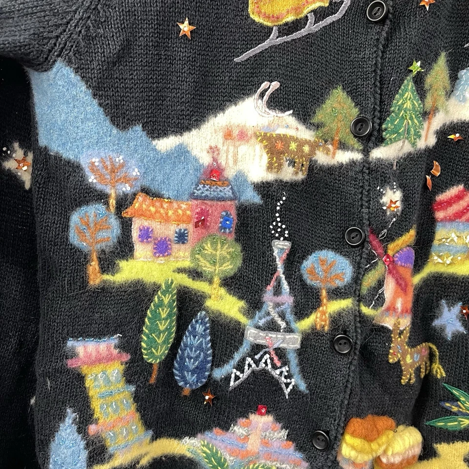 Not So Ugly Christmas Sweater Northern Isles M Colorful Around The World Santa - Image 4 of 4