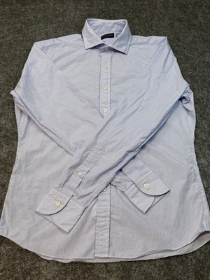 Proper Cloth Blue Gingham Long Sleeve Plaid Shirt Button Down Mens Size 16.5
