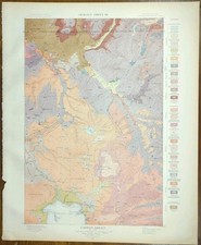 Vintage 1904 USGS Map YELLOWSTONE NATIONAL PARK WYOMING ~ Old Antique CANYON
