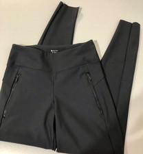 Members Mark City Pant for Women Size S Dark Gray, Zip Pockets Raw Hem Pull On