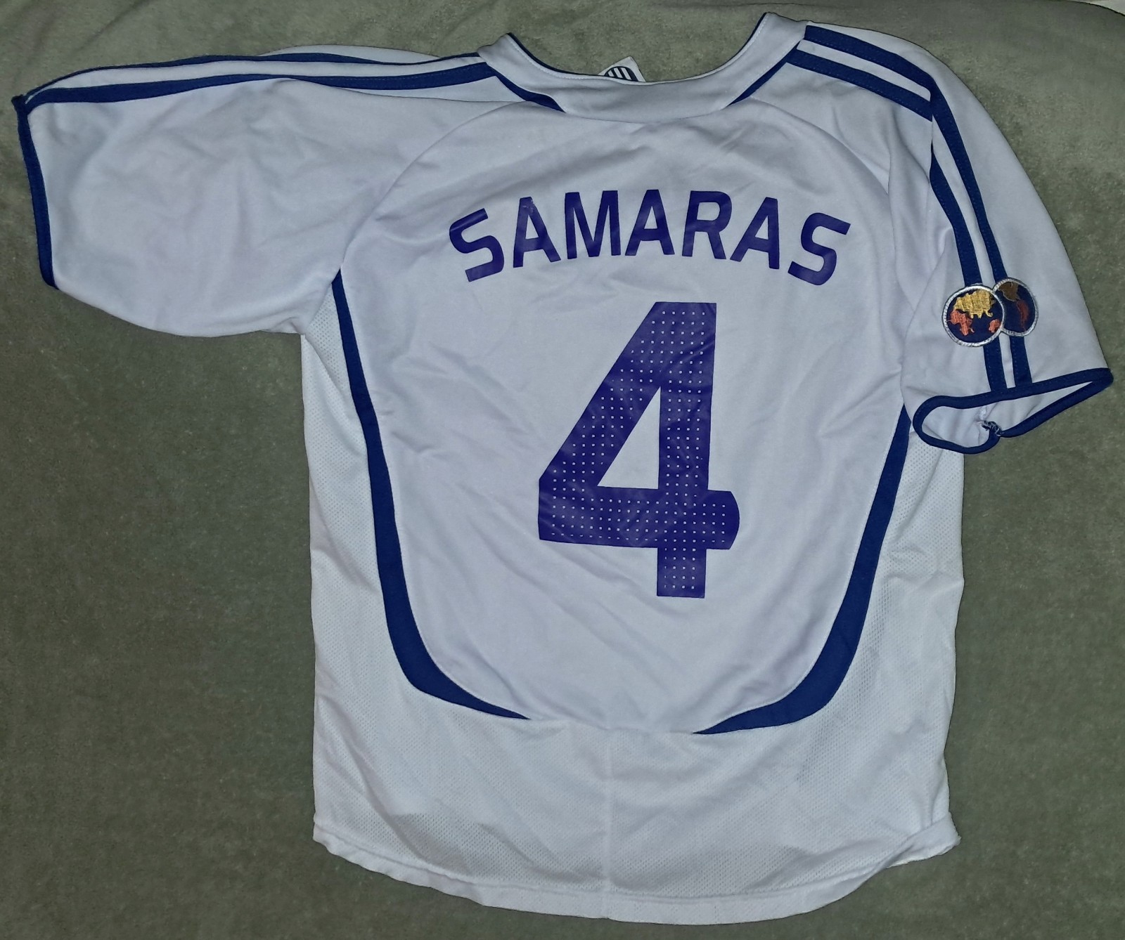 Georgios Samaras Greece/Greek Hellas Soccer Jersey/Shirt #4 Small White Vintage