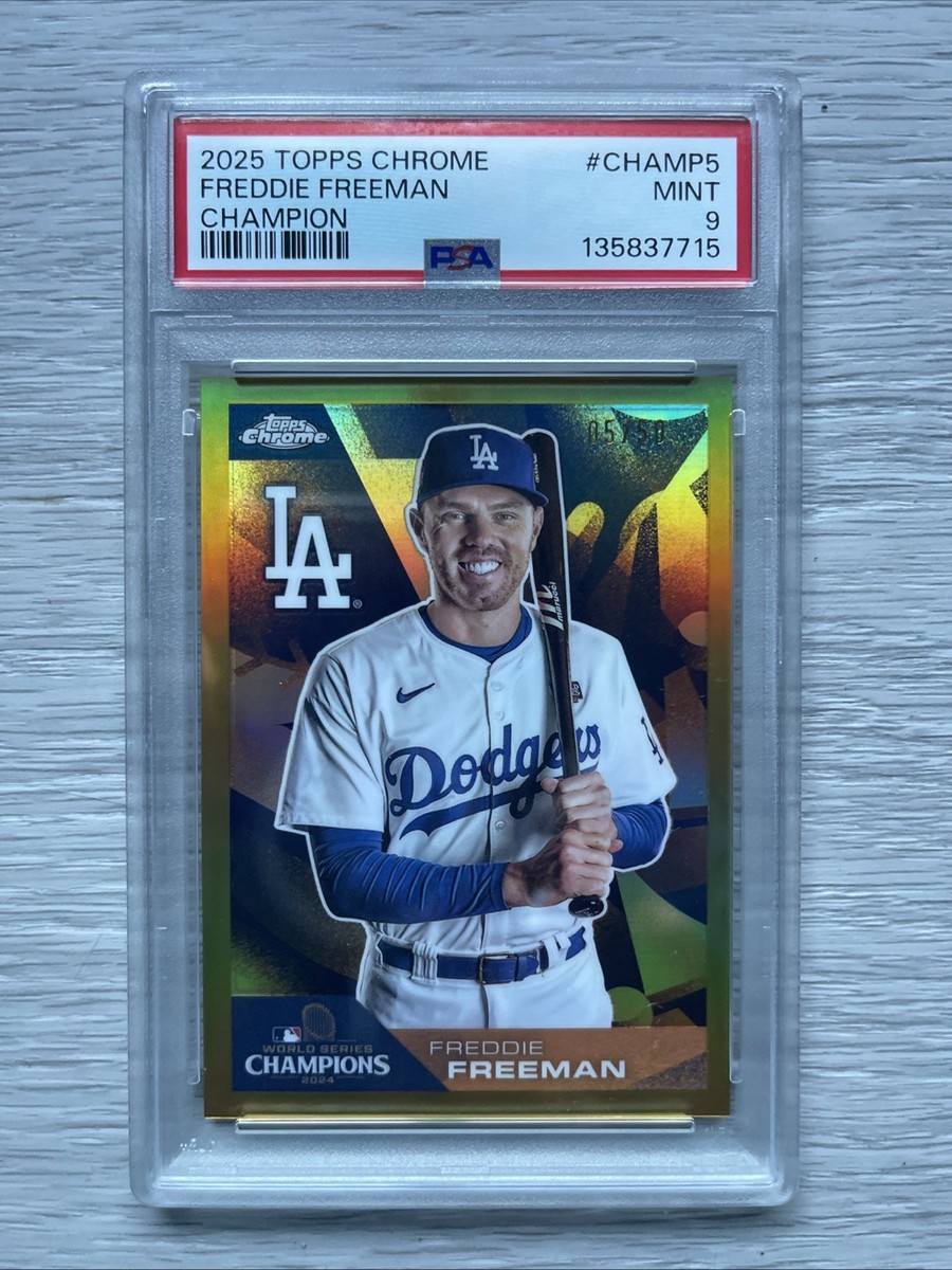 2025 Topps Chrome Freddie Freeman Gold Refractor 5/50 Jersey Match
