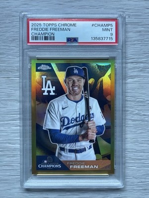 2025 Topps Chrome Freddie Freeman Gold Refractor 5/50 Jersey Match