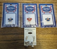 Lot of 5 Cheerleader Cheer Bear Charms Pendants. Purse Backpack. Red Royal Blue