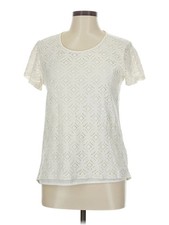 Market and Spruce Women Ivory Short Sleeve Top M