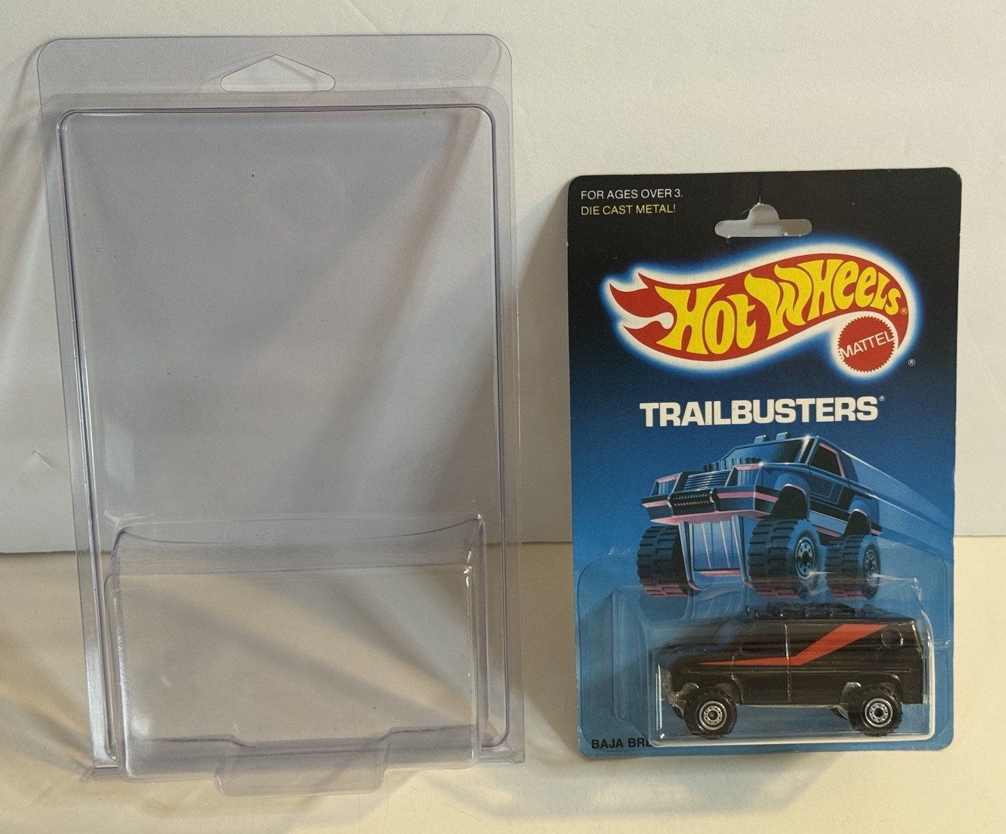 Vintage HOT WHEELS 1988 TRAILBUSTERS BLACK BAJA BREAKER VAN A-Team NISP w Case