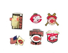 Cincinnati Reds Old Style Logos  Playoffs MLB Baseball 6 Pin Set
