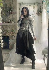 Female Knight Armor Set with Chainmail Fantasy Renaissance Cosplay.