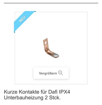 Kurze Kontakte für Dafi IPX4 Unterbauheizung 2 Stck.