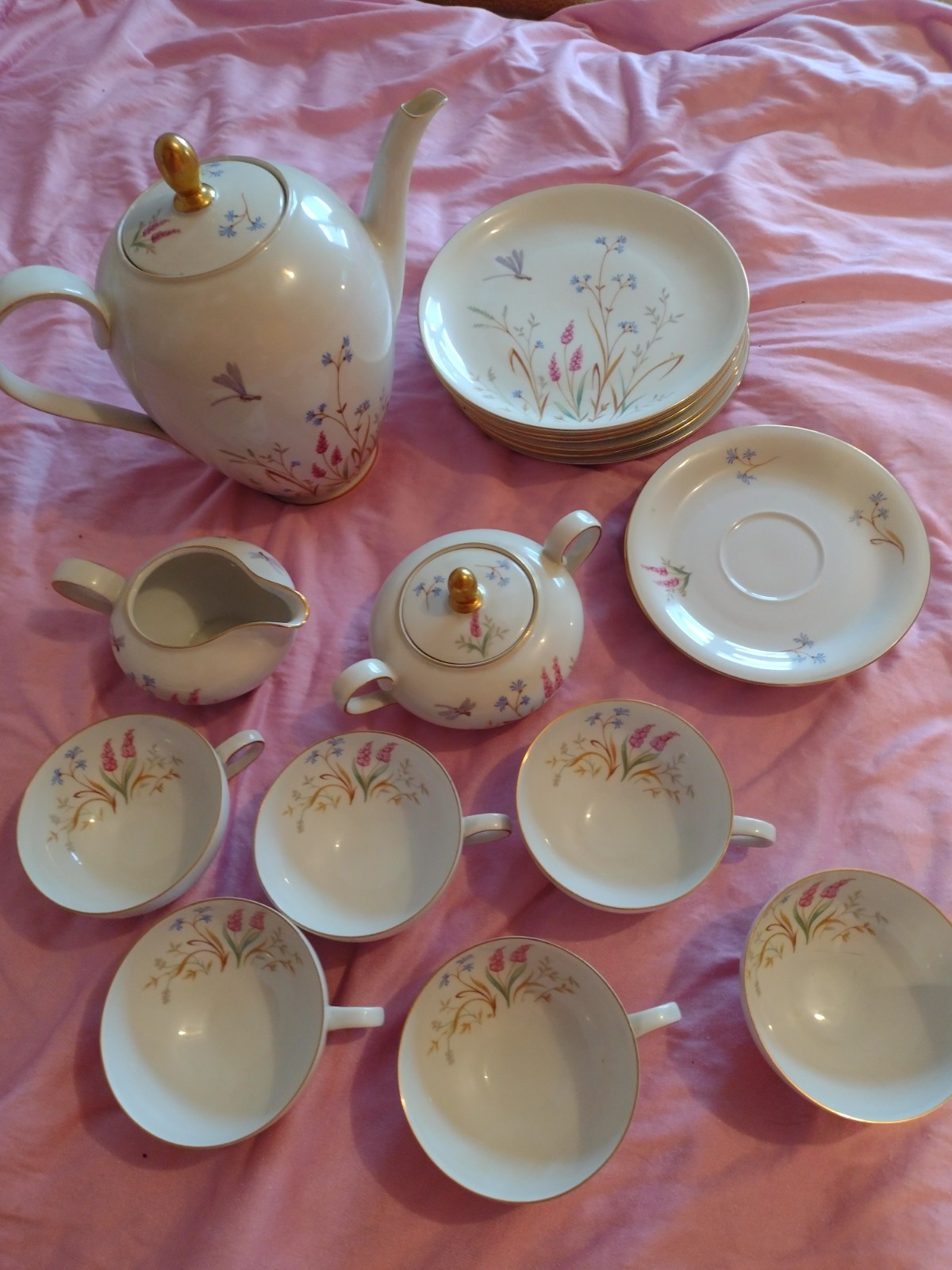 Eschenbach Kaffee-Service 6 Personen – Goldrand – Bavaria Germany – sehr guter Z