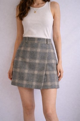 NWT Eddie Bauer Wool Faux Wrap Skirt Size 18