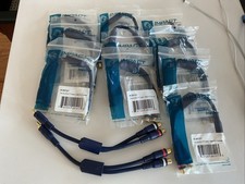 12 Impact RCA Audio Cable "Y" Adapter Splitter 1 Male to 2 Female Plug Cable