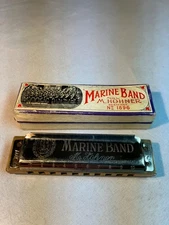 Vintage Harmonica Hohner Marine Band 1896 Key C  Germany w Original Box