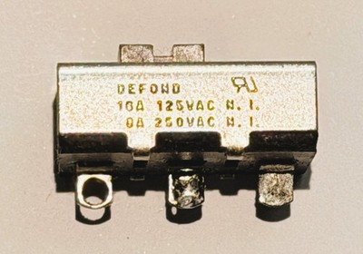 DEFOND 16A/125VAC 8A/250VAC 3 Pins 2 Positions Slide Switch (Hair Dryer)