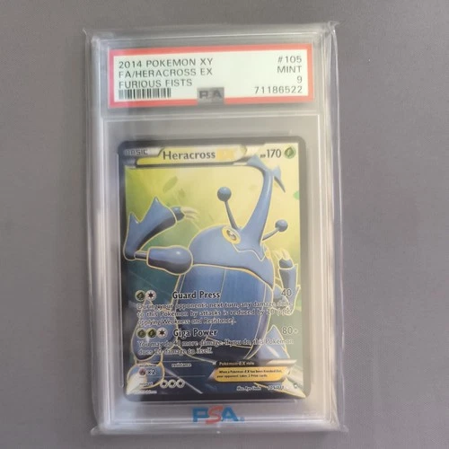 Pokemon Fullart Heracross EX 105/111 Furious Fists PSA 9 Mint English