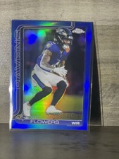 ZAY FLOWERS 2025 Topps Chrome Football Blue Refractor #/150