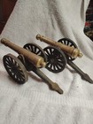 2 Vintage Cast Iron Base Cannons 8" Total Length — photo 1