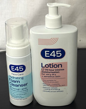 E45 Face Care Hydrating Foam Cleanser 150ml + Lotion Set Glycerin
