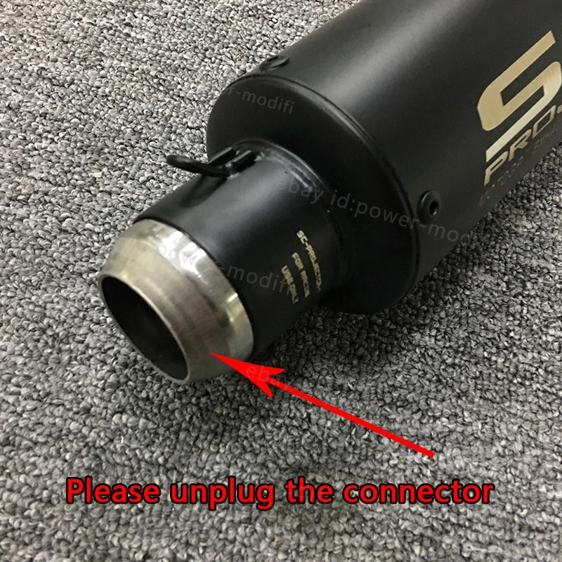 For Ducati 848 1098 1198 Exhaust Tips Mid Pipe Black Muffler Slip On 51MM System - Image 4 of 4